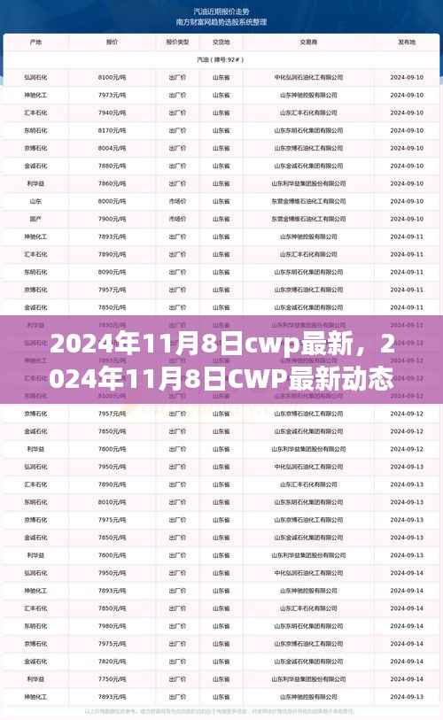 2024年11月8日CWP最新动态,引领行业变革的关键步骤与案例分析
