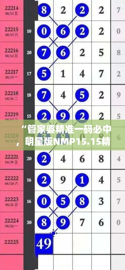 “管家婆精准一码必中,明星版NMP15.15精选解析”
