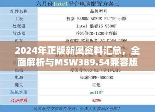 2024年正版新奥资料汇总,全面解析与MSW389.54兼容版