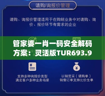 管家婆一肖一码安全解码方案:灵活版TUR693.98