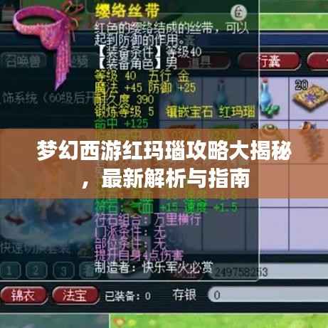 梦幻西游红玛瑙攻略大揭秘,最新解析与指南