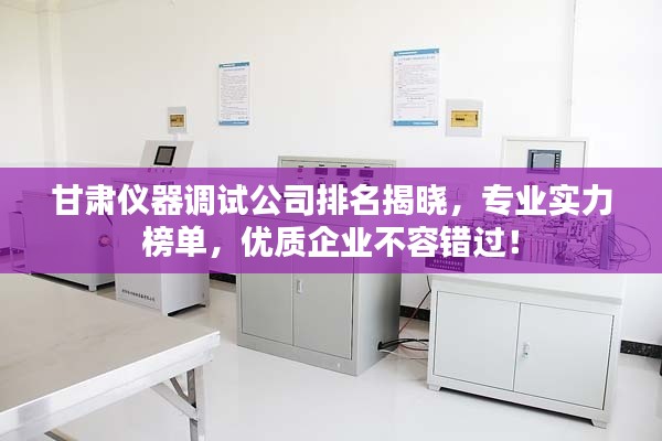 甘肃仪器调试公司排名揭晓,专业实力榜单,优质企业不容错过!