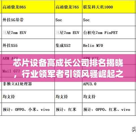 芯片设备高成长公司排名揭晓，行业领军者引领风骚崛起之路揭秘