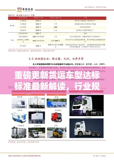重磅更新货运车型达标标准最新解读,行业规范升级,引领物流新篇章!